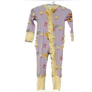 Laree + Co Bamboo Ruffle Easter Spring Print One Piece 9-12 Months